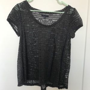 American Eagle Sheer Lace T-Shirt